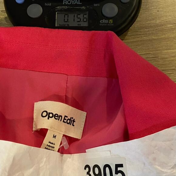 Open Edit Linen Blend Blazer Womens M‎ Pink Summer Office Casual Preppy Pinkcore - Picture 9 of 9